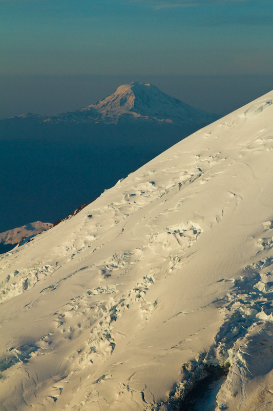 Mount Adams Above Slopes Of Mount Rainier